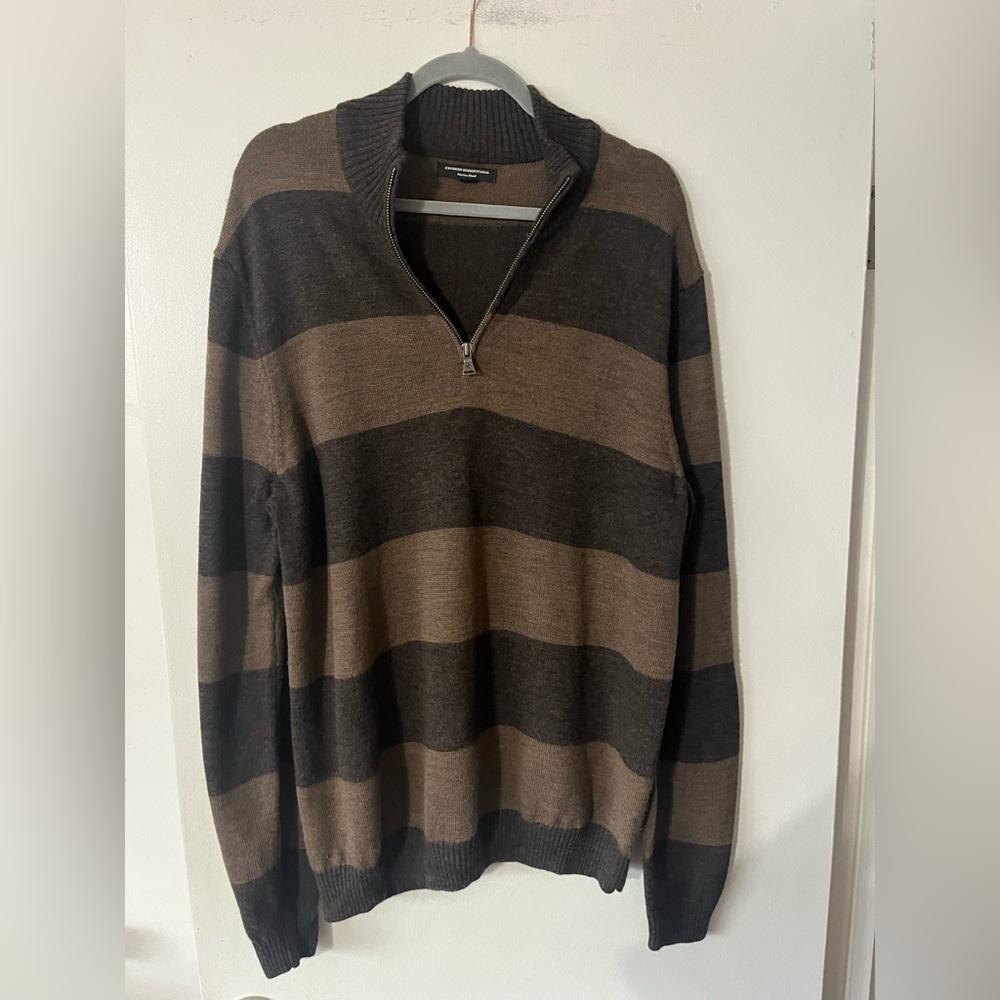 Express Men's 100% Merino Wool Zip-Up Sweater XL